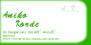 aniko korde business card